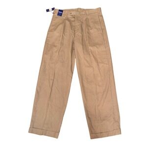 TRUST Men's Mushroom Pleated Relaxed Fit Trousers Pants Sz 36x30 Linen Blend